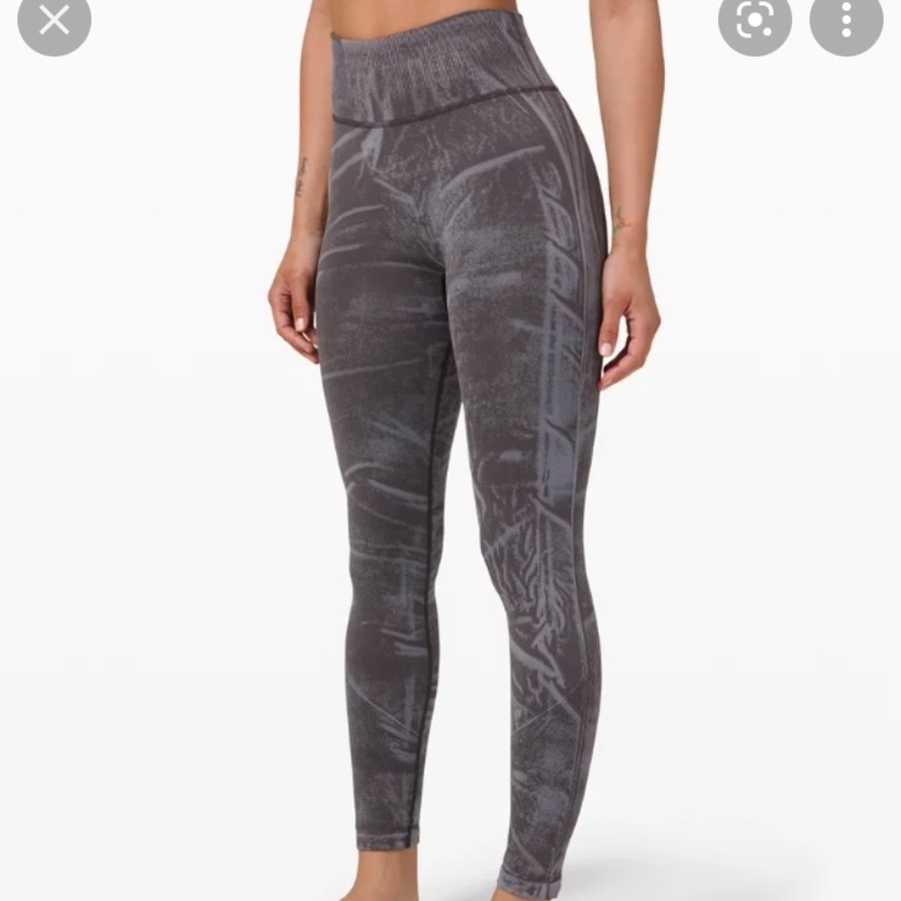 NWT: Lululemon Ebb to Street Tight *Wash, Stone Wash Graphite Grey, Sz 4